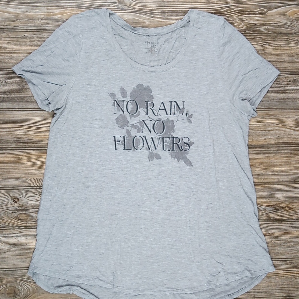 Lane Bryant No Rain No Flowers Graphic Tee Lightweight Comfy Flowy T-shirt Top